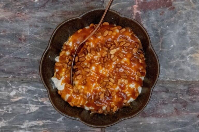 Riz au lait aux pignons et caramel