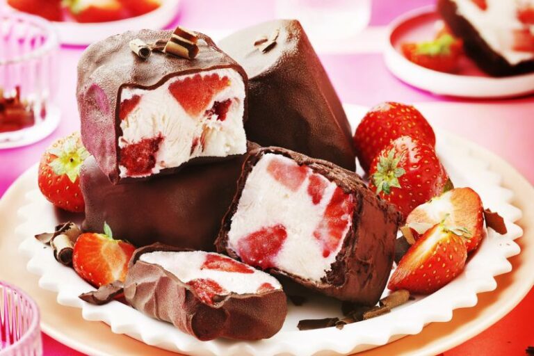 Rochers glacés aux fraises