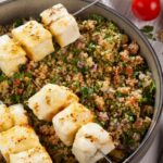 Taboulé vert et feta grillée