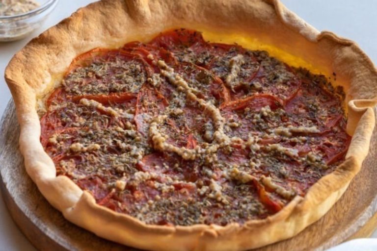 Tarte à la tomate et citron caviar