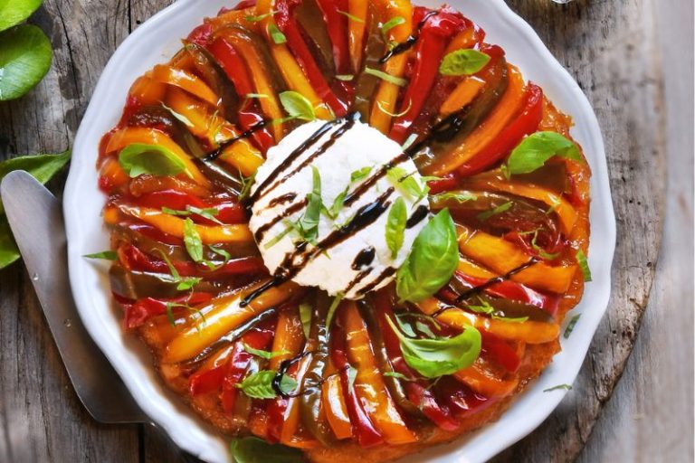 Tarte tatin aux poivrons et à la brousse