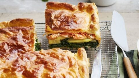 Tourte au cresson et aux saumons