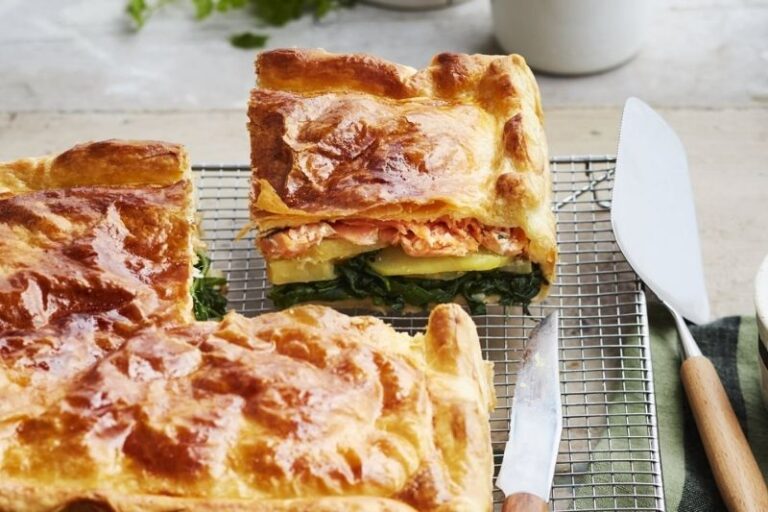 Tourte au cresson et aux saumons