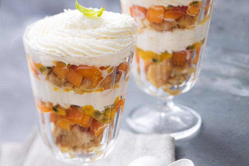 Trifle d’abricot aux fruits de la passion