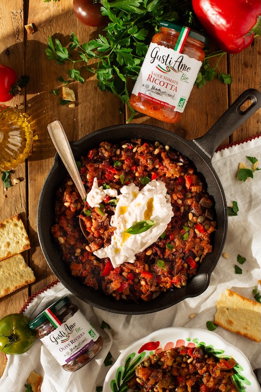 recette de Caponata à la stracciatella
