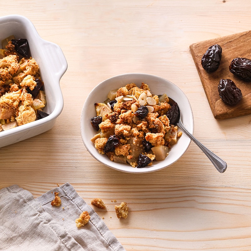 recette de Crumble poires et pruneaux d’Agen