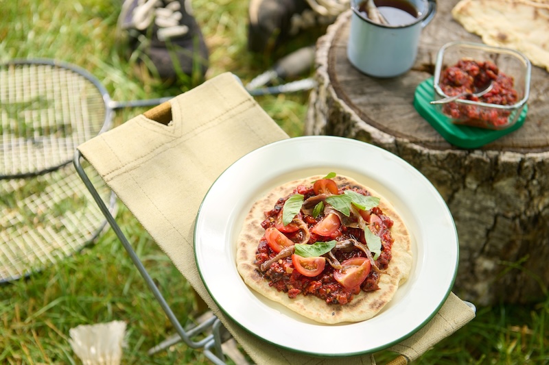 recette de Pains pita et crème de poivrons