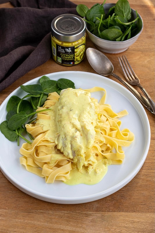recette de Cabillaud au citron confit et gingembre