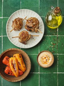 recette de Roulades d’agneau à la harissa et poivrons