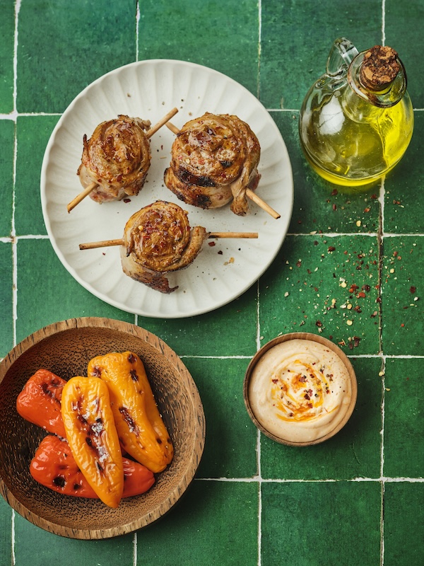 recette de Roulades d’agneau à la harissa et poivrons