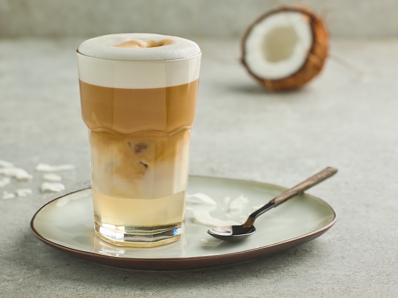 iced banana coconut latte