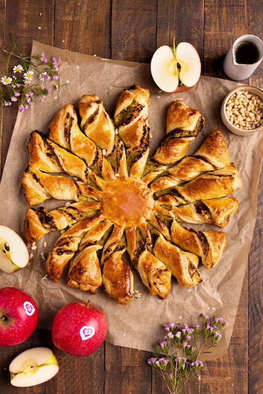 recette de Tarte soleil au pesto de pommes