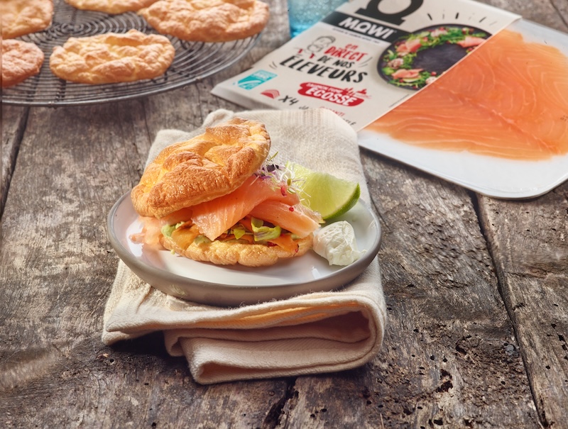 recette de Burgers de pain nuage au saumon