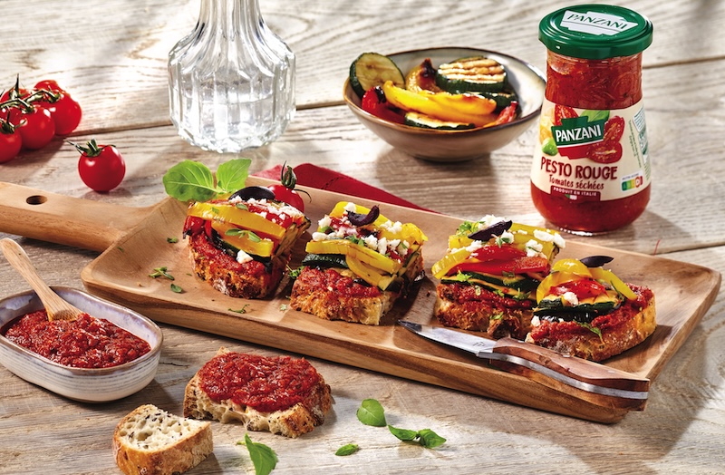 recette de Tartines au pesto de tomates séchées