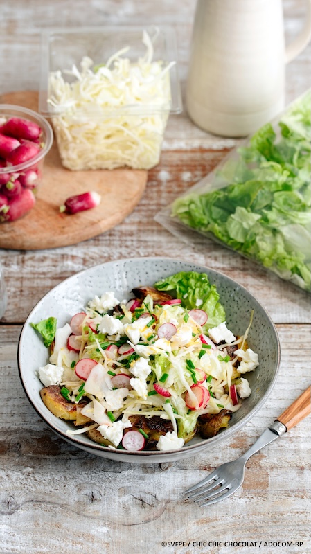 recette de Salade de feuilles de chêne et potatoes
