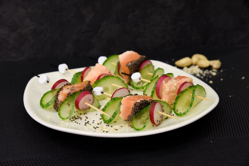 recette de Saumon mi-cuit aux noix