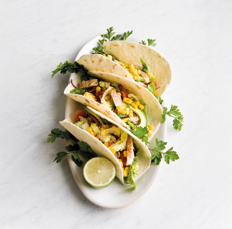 recette de Tacos au poulet et au maïs