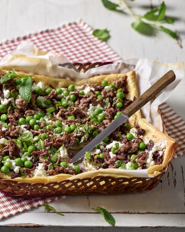 recette de Tarte fine au boeuf haché