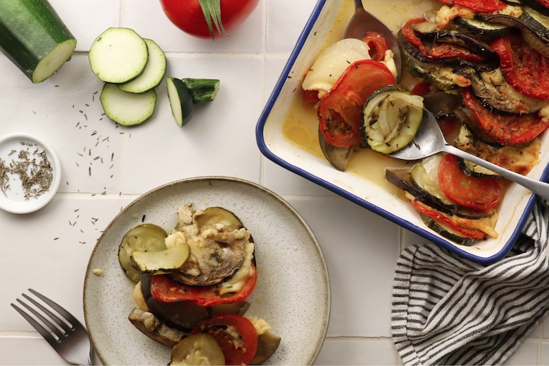 recette de Tian à la mozzarella