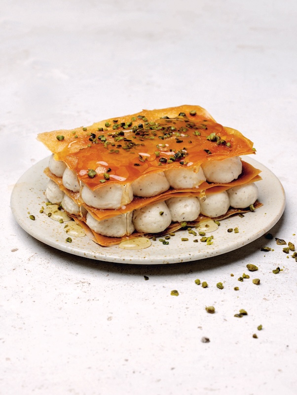recette de Millefeuilles aux feuilles de baklava caramélisées