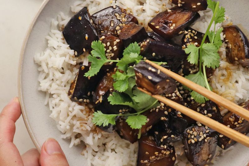 Aubergines teriyaki