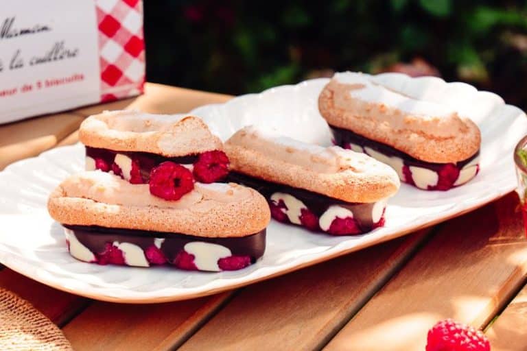 Barres chocolat framboises aux biscuits