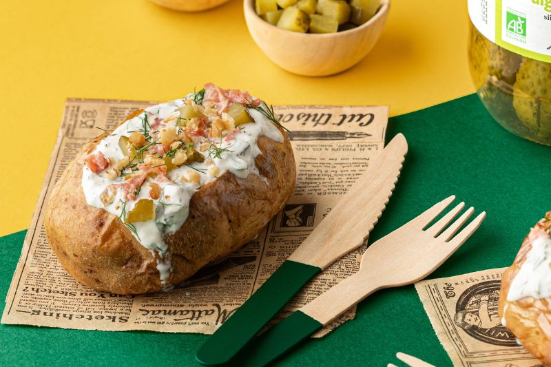 Jacket potatoes aux cornichons