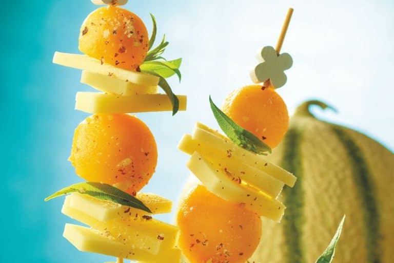 Mini-brochettes Beaufort melon