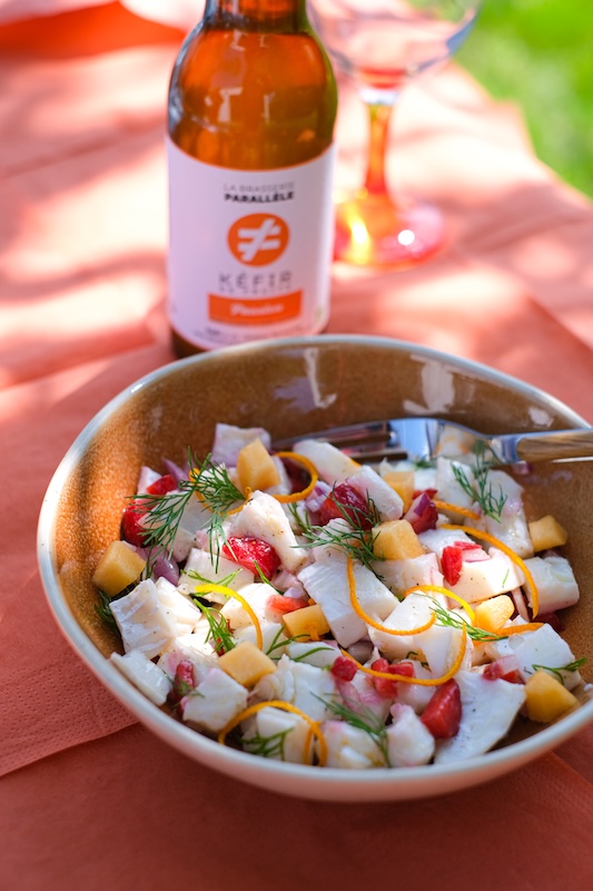 recette de Ceviche de poisson blanc aux fruits