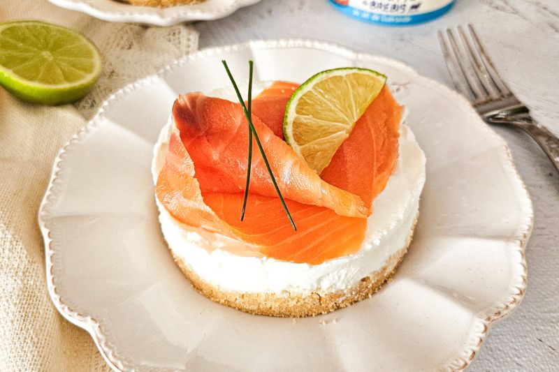 Cheesecake au fouetté de brebis et saumon