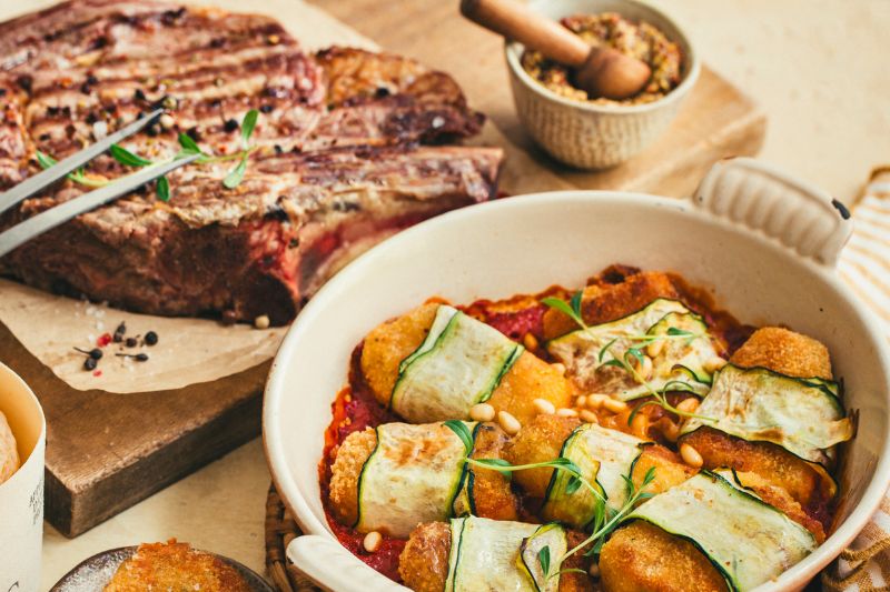 Côte de bœuf et involtini au Langres