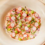 Crudo de daurade aux framboises