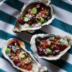 Huîtres grillées et sauce vierge