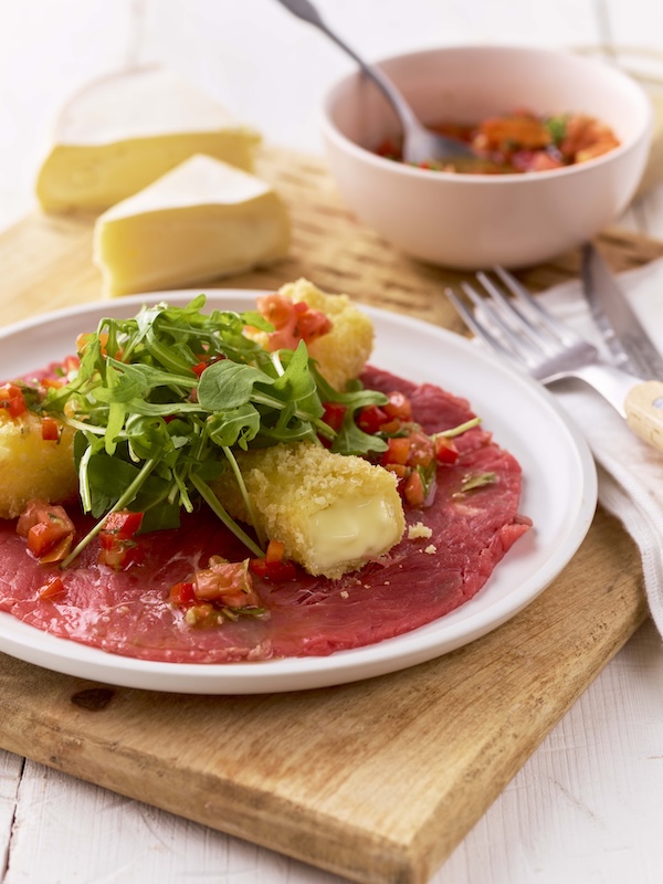 recette de Carpaccio aux croquettes de Reblochon
