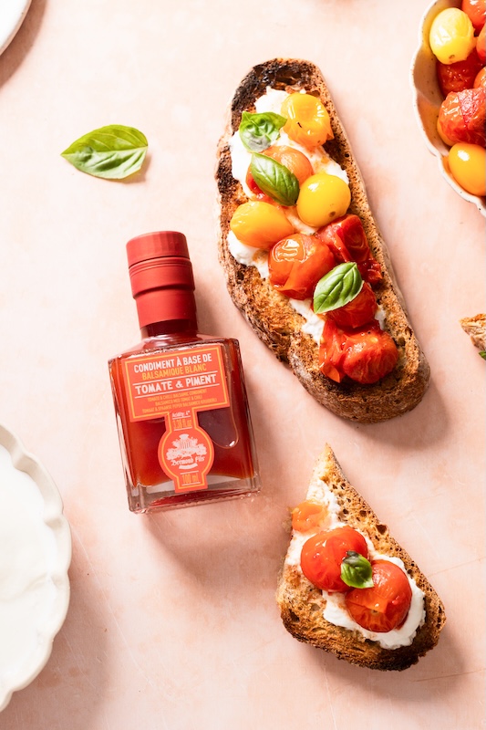 recette de Bruschetta aux tomates cerises rôties