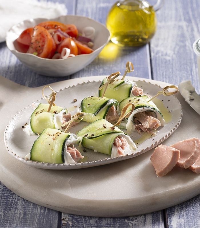 recette de Rouleaux au thon et au concombre