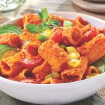 Salade de rigatoni au pesto de poivron
