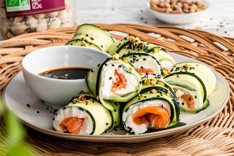 Sushi spring rolls au concombre