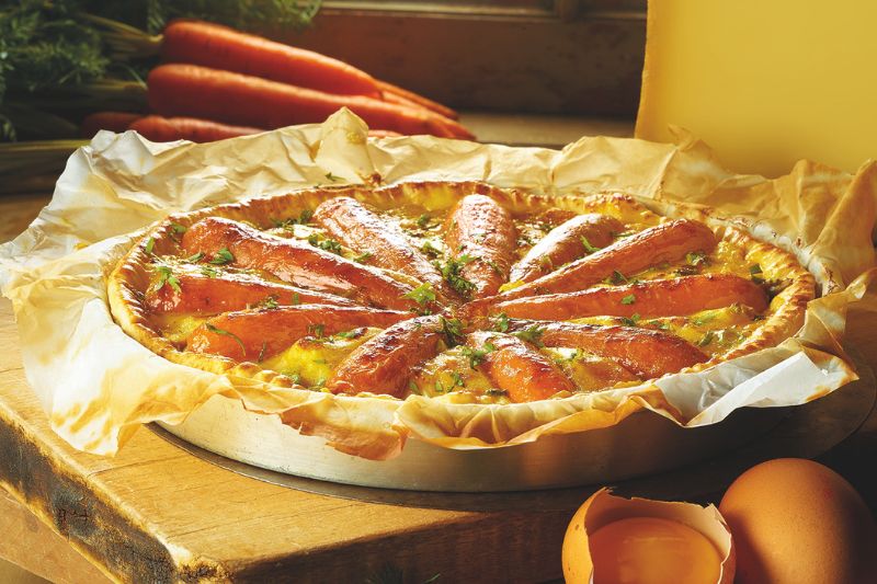 Tarte soleil au Beaufort et aux carottes