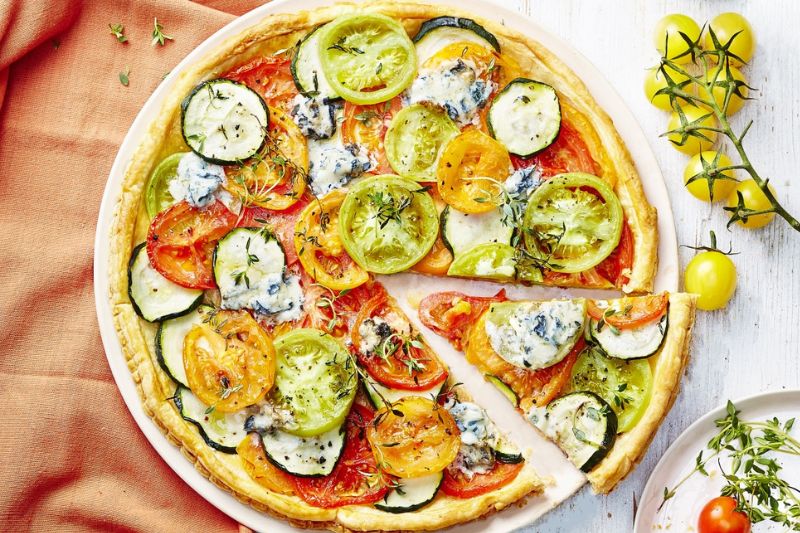 Tarte aux tomates courgettes et bleu