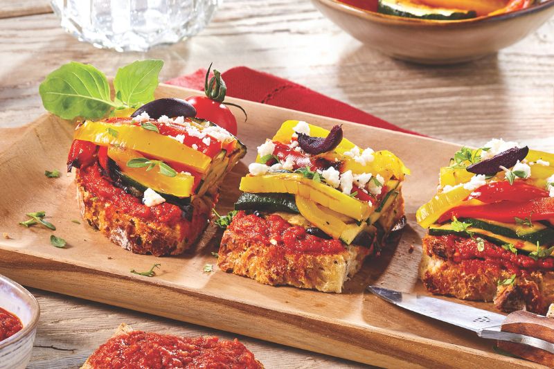 Tartines au pesto de tomates séchées