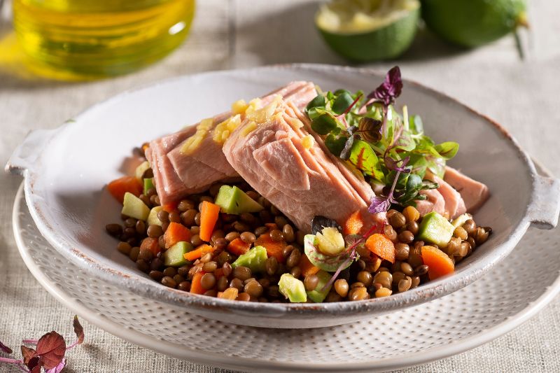 Salade de lentilles aux filets de thon