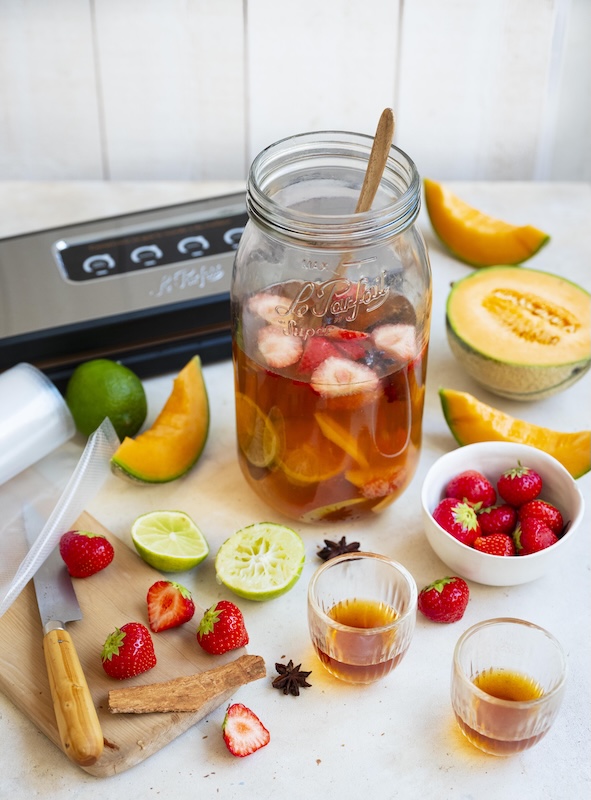 recette de Rhum arrangé fraise melon