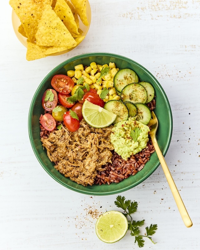 recette de Burrito bowl au pulled pork