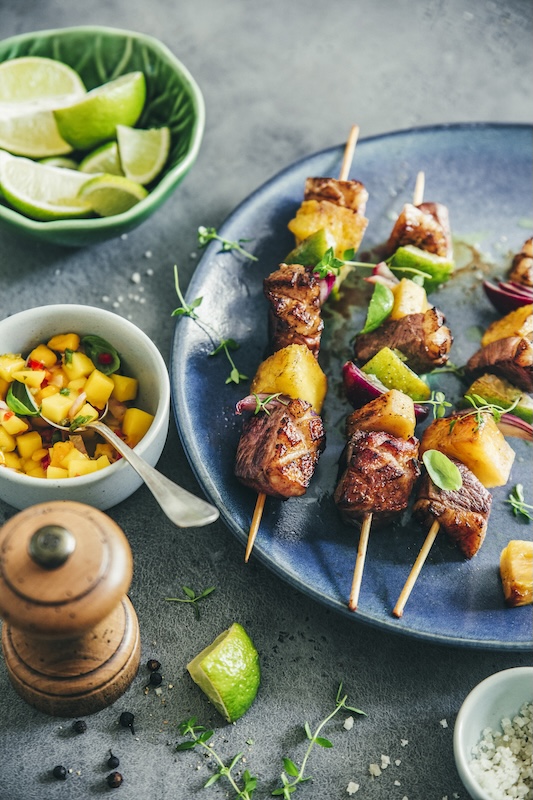 recette de Brochettes de magret de canard à l’ananas