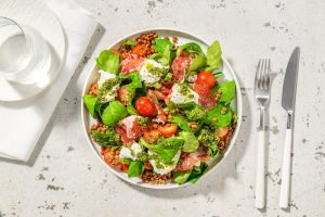 recette de Salade de lentilles à la burrata et à la coppa