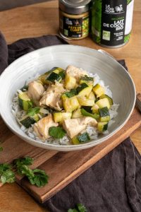 recette de Poulet à la pâte de curry vert