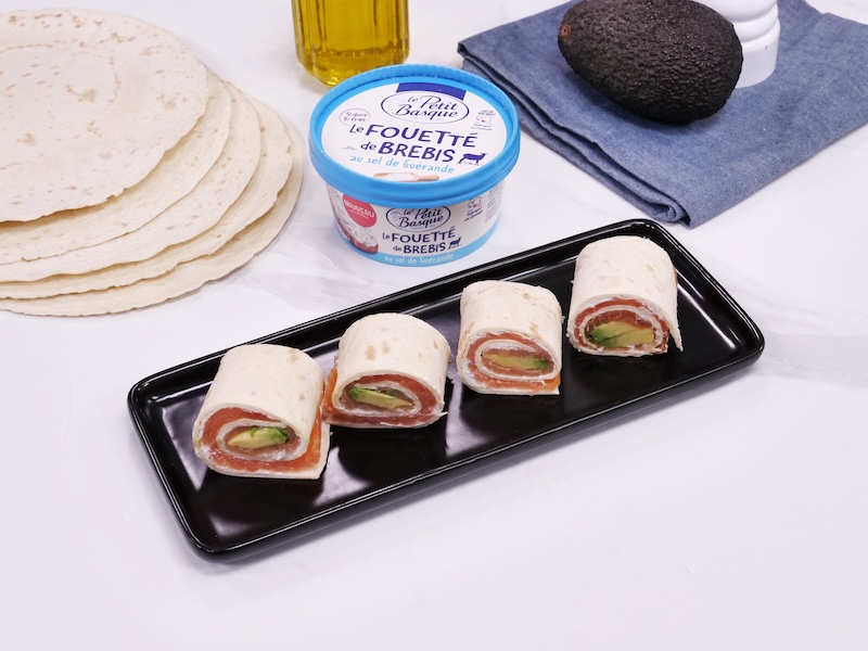 recette de Roulés de tortilla au saumon fumé