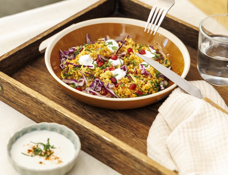 recette de Salade de boulgour au chou rouge