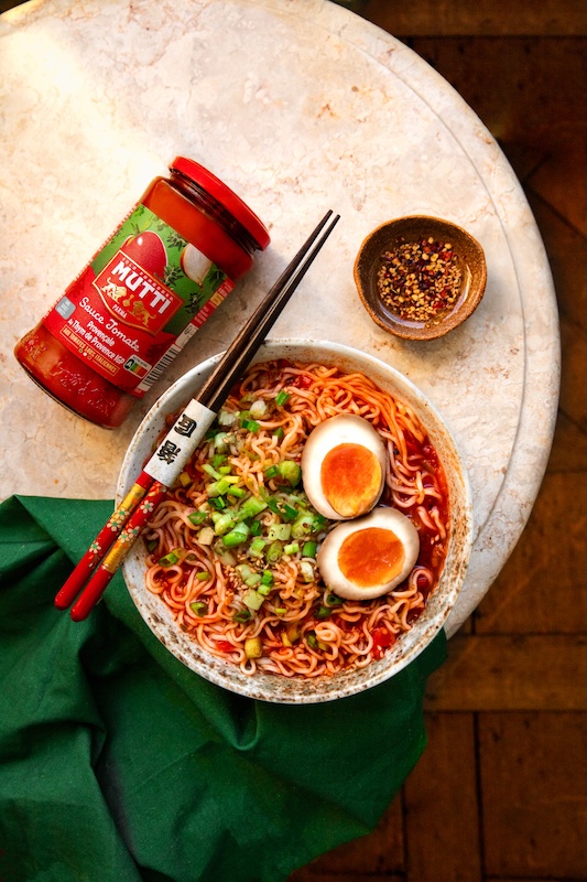 recette de Ramen à la sauce tomate provençale